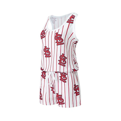 Concepts Sport - Combi-short en tricot à fines rayures pour femmes Cardinals de St. Louis Blanc