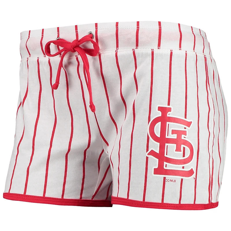 Concepts Sport - Short de nuit Vigor Pinstripe blanc St. Louis Cardinals pour femme