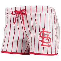 Concepts Sport - Short de nuit Vigor Pinstripe blanc St. Louis Cardinals pour femme
