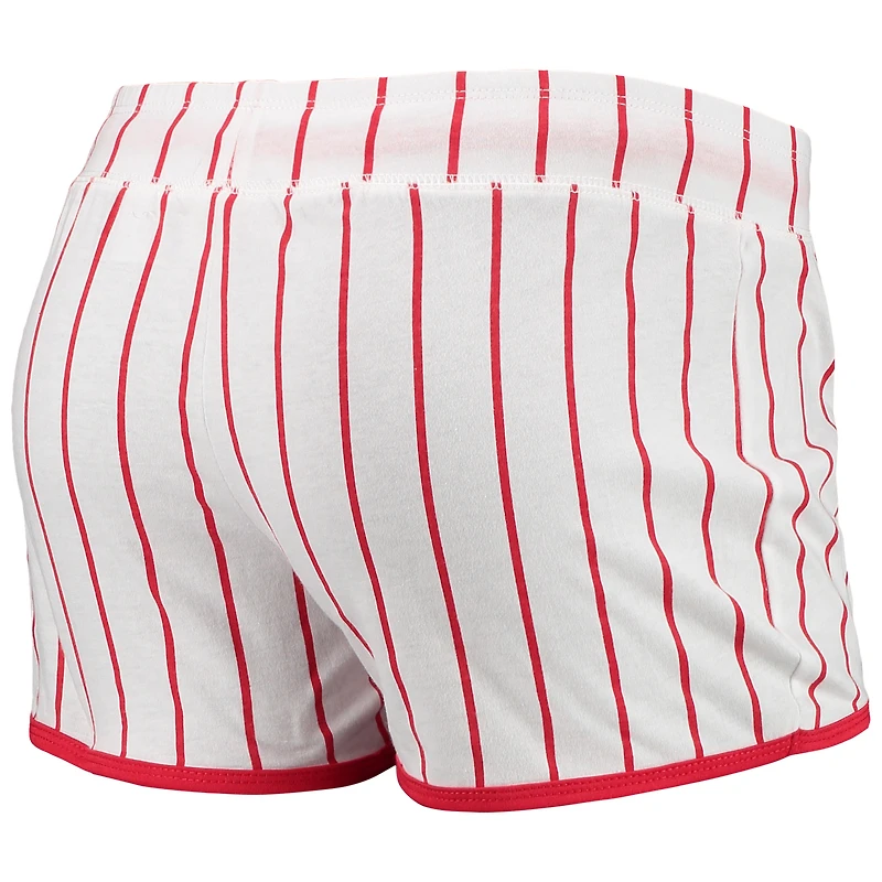 Concepts Sport - Short de nuit Vigor Pinstripe blanc St. Louis Cardinals pour femme