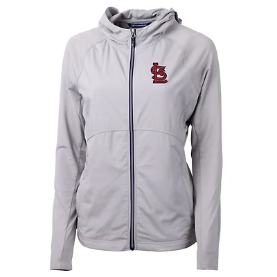 Women's Cutter & Buck Gray St. Louis Cardinals Adapt Eco Knit Full-Zip Jacket