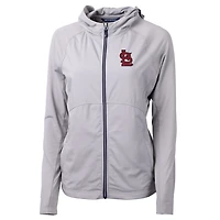 Women's Cutter & Buck Gray St. Louis Cardinals Adapt Eco Knit Full-Zip Jacket
