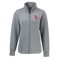 Women's Cutter & Buck Gray St. Louis Cardinals Cooperstown Collection Roam Eco Recycled Full-Zip Jacket