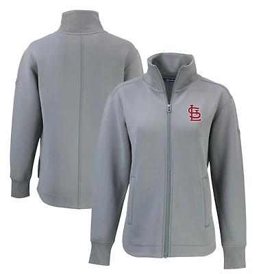 Women's Cutter & Buck Gray St. Louis Cardinals Cooperstown Collection Roam Eco Recycled Full-Zip Jacket