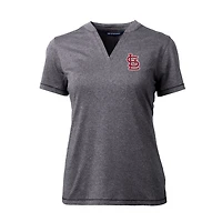 Haut à col en V extensible DryTec Forge pour femme Cutter & Buck Heather Charcoal des Cardinals de Saint-Louis