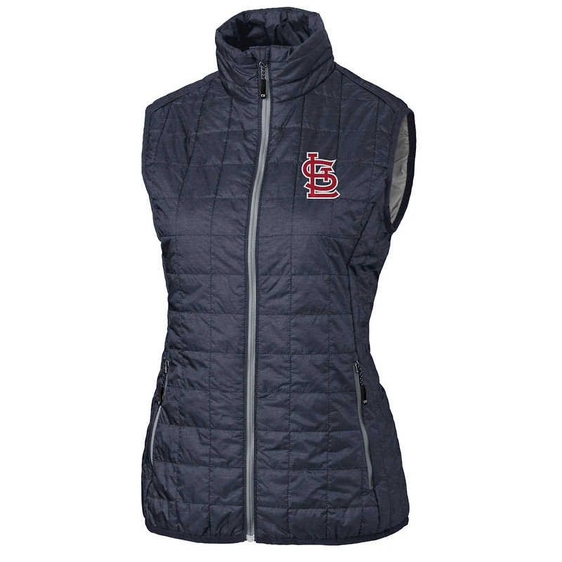 Gilet matelassé entièrement zippé PrimaLoft Eco Rainier pour femme, bleu marine chiné, des Cardinals de St. Louis, Cutter & Buck
