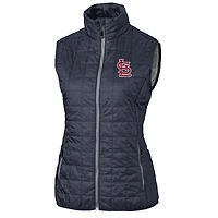 Doudoune sans manches zippée Cutter & Buck Heather Navy St. Louis Cardinals Rainier PrimaLoft Eco pour femme
