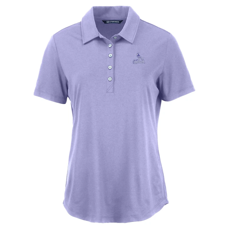 Women's Cutter & Buck Lavender St. Louis Cardinals Coastline Epic Comfort Eco Recycled Polo