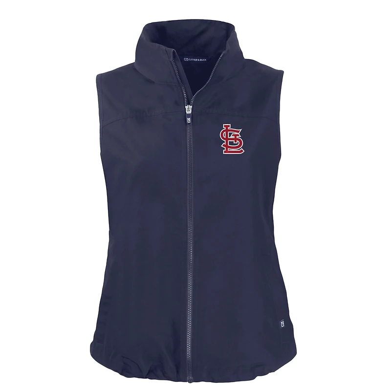 Women's Cutter & Buck Navy St. Louis Cardinals Charter Eco Recycled Full-Zip Vest