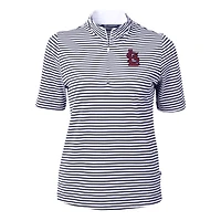 Women's Cutter & Buck  Navy St. Louis Cardinals Virtue Eco Pique Stripe Top