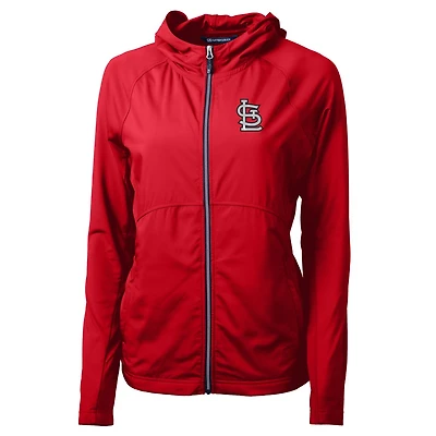 Veste zippée intégrale en tricot écologique Adapt pour femme Cutter & Buck Red des Cardinals de Saint-Louis