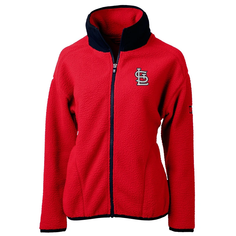 Women's Cutter & Buck Red St. Louis Cardinals Cascade Eco Sherpa Fleece Full-Zip Jacket