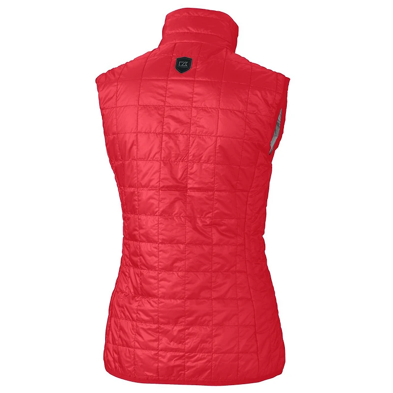Gilet matelassé entièrement zippé Rainier PrimaLoft Eco pour femme, rouge, Cutter & Buck, Cardinals de Saint-Louis