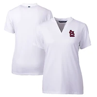 Women's Cutter & Buck White St. Louis Cardinals DryTec Forge Stretch V-Neck Blade Top