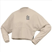Women's Fanatics Cream St. Louis Cardinals Long Sleeve Cropped Jersey T-Shirt