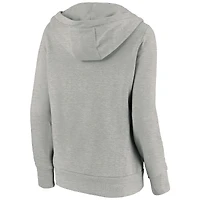 Women's Fanatics Heathered Gray St. Louis Cardinals Official Logo Crossover V-Neck Pullover Hoodie