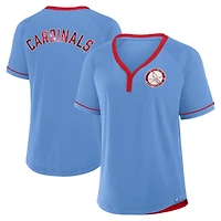 T-shirt à col en V bleu clair Fanatics pour femme St. Louis Cardinals Cooperstown Collection League Diva
