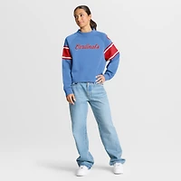 Sweat-shirt surdimensionné bleu clair Fanatics pour femme, motif raglan, torsadé des Cardinals de Saint-Louis