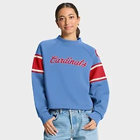 Sweat-shirt surdimensionné bleu clair Fanatics pour femme, motif raglan, torsadé des Cardinals de Saint-Louis