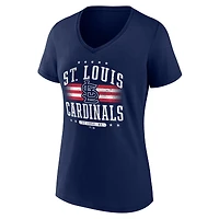 Women's Fanatics Navy St. Louis Cardinals Americana V-Neck T-Shirt