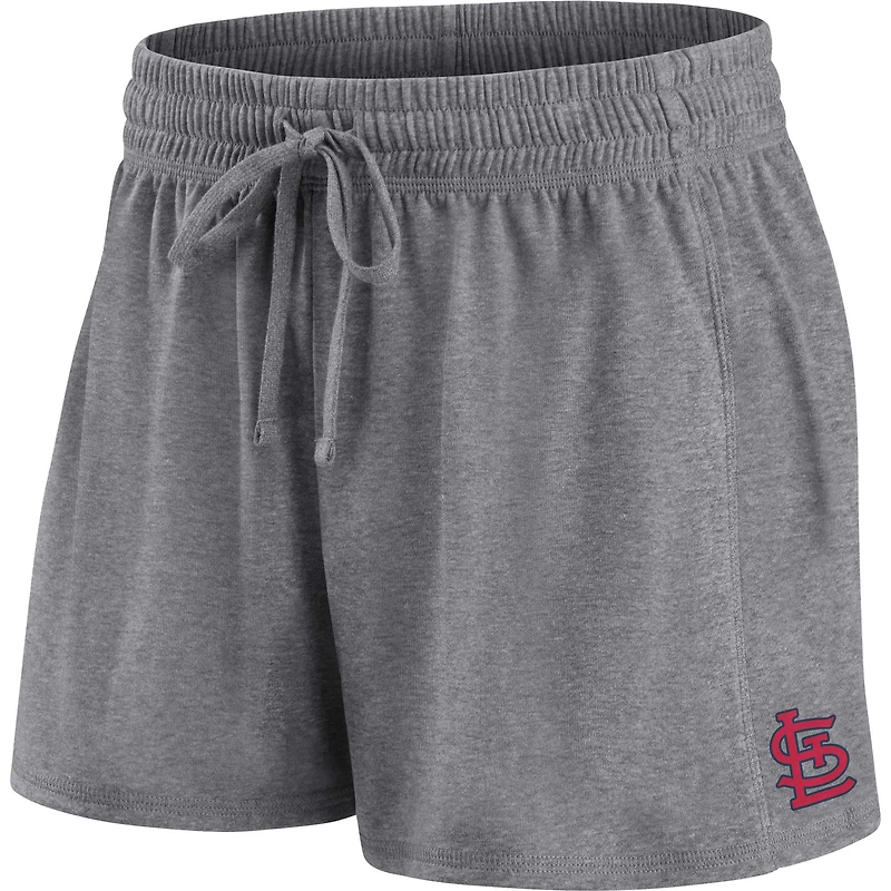 Women's Fanatics Red/Gray St. Louis Cardinals Script T-Shirt & Shorts Combo Set