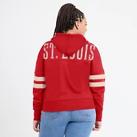 Women's Fanatics Red St. Louis Cardinals Bold Move Notch Neck High Hip Hoodie