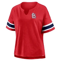 T-shirt rouge Fanatics pour femme, motif Curl Route des Cardinals de Saint-Louis