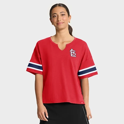 Women's Fanatics Red St. Louis Cardinals Curl Route T-Shirt