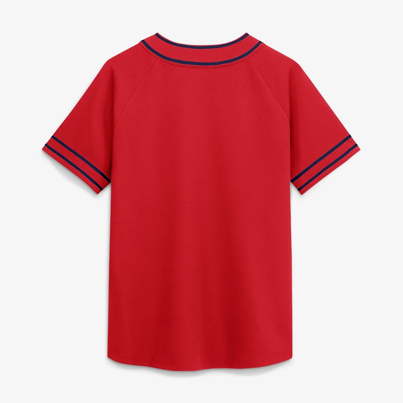 T-shirt raglan à col en V Fanatics rouge St. Louis Cardinals Diva Race Ahead pour femme