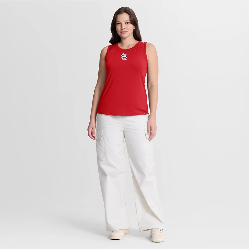 Women's Fanatics Red St. Louis Cardinals Draped Mesh Back Performance Tank Top