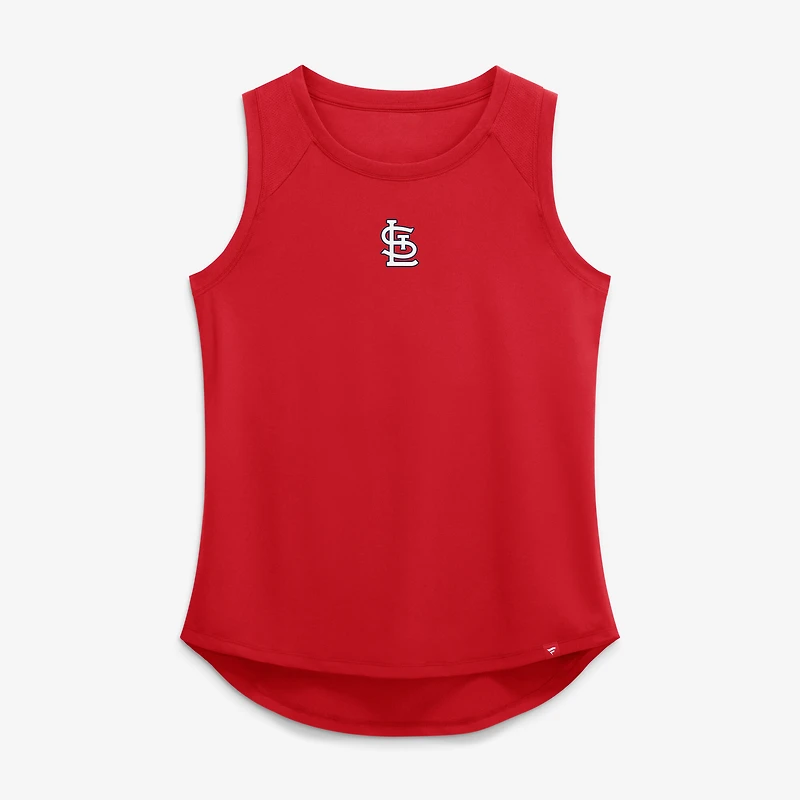 Women's Fanatics Red St. Louis Cardinals Draped Mesh Back Performance Tank Top
