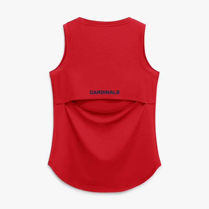 Women's Fanatics Red St. Louis Cardinals Draped Mesh Back Performance Tank Top