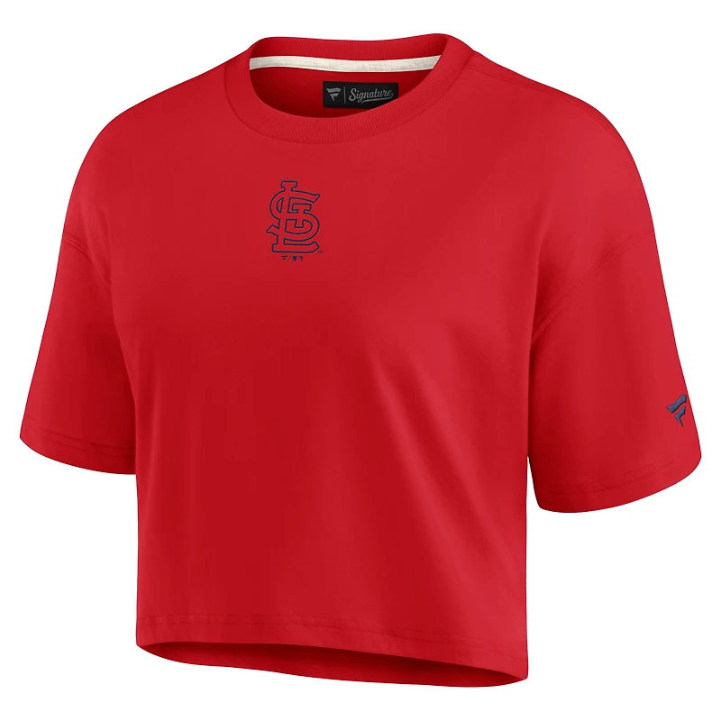 Women's Fanatics Red St. Louis Cardinals Elements Super Soft Boxy Cropped T-Shirt