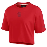 Women's Fanatics Red St. Louis Cardinals Elements Super Soft Boxy Cropped T-Shirt