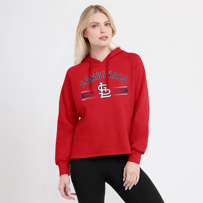 Sweat à capuche raglan rouge Fanatics pour femme, modèle Perfect Play des Cardinals de Saint-Louis.