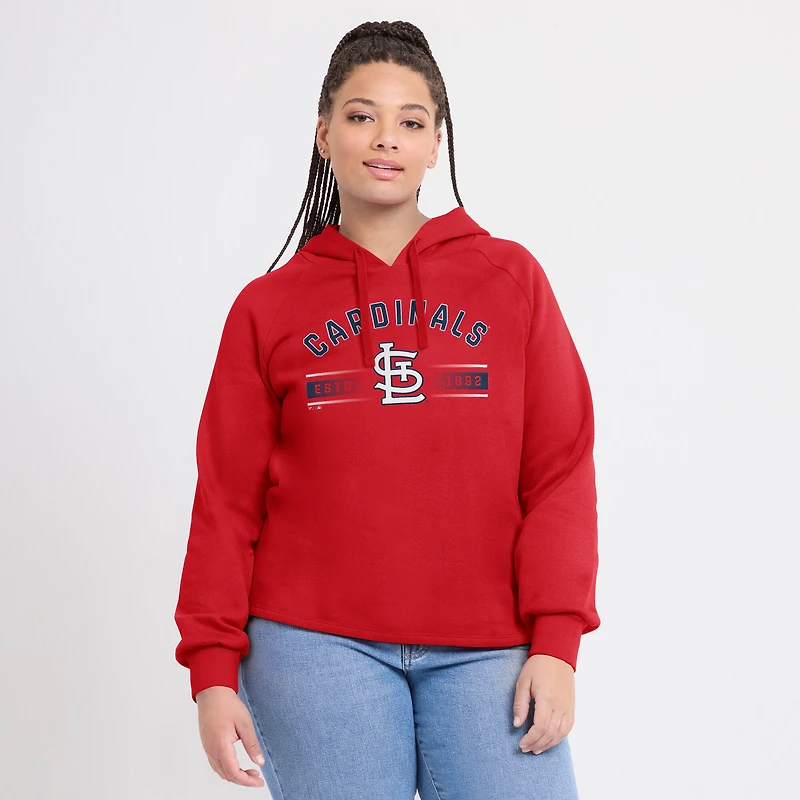 Women's Fanatics Red St. Louis Cardinals Perfect Play Raglan Pullover Hoodie