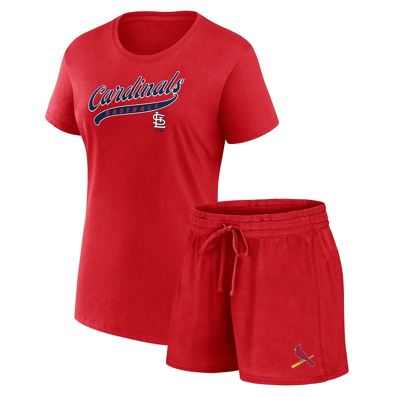 Pack combiné t-shirt et short Fanatics Red St. Louis Cardinals Start to Finish pour femmes