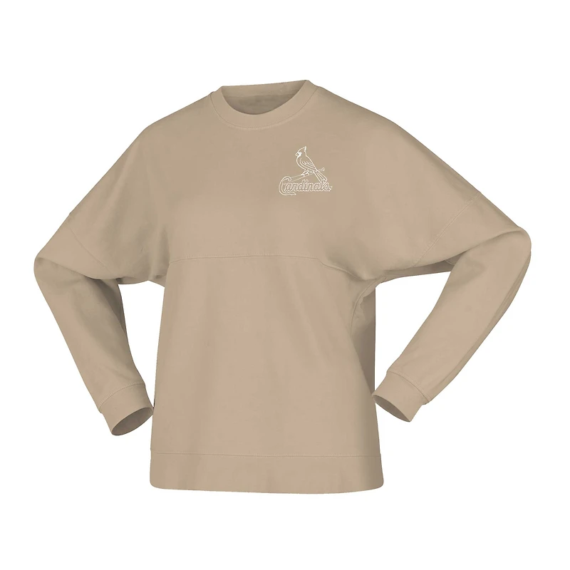Women's Fanatics Tan St. Louis Cardinals Branded Fleece Pullover Sweatshirt