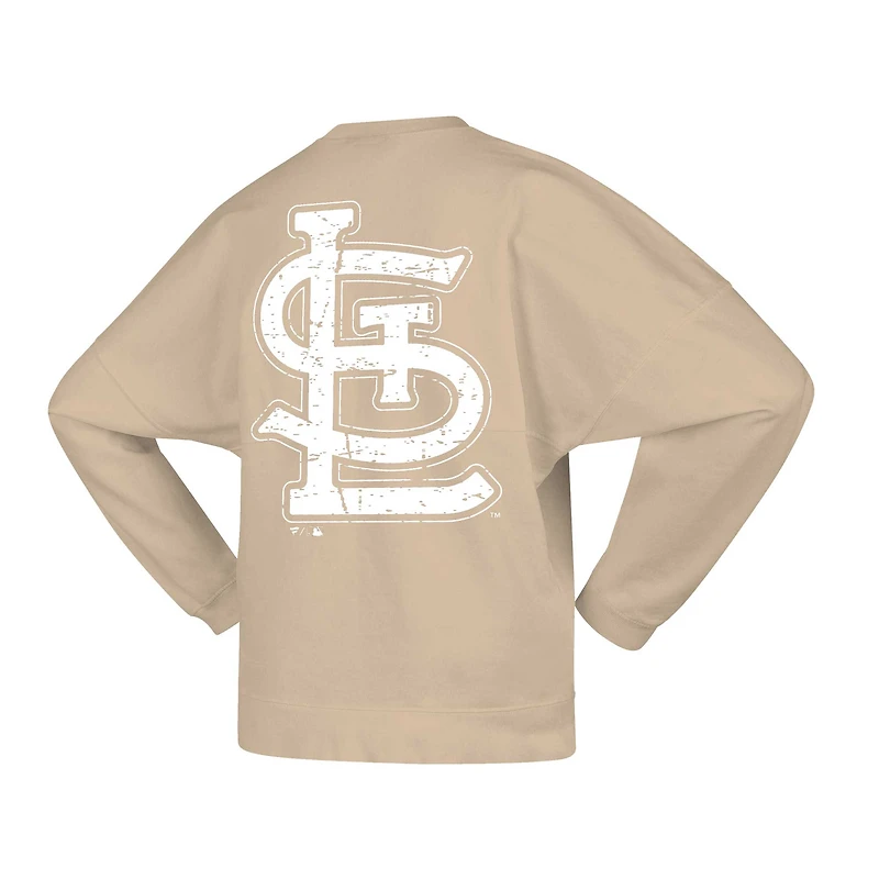 Women's Fanatics Tan St. Louis Cardinals Branded Fleece Pullover Sweatshirt