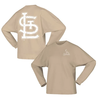 Women's Fanatics Tan St. Louis Cardinals Branded Fleece Pullover Sweatshirt
