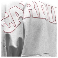 T-shirt à manches longues Fanatics blanc pour femmes, motif St. Louis Cardinals, style baseball.