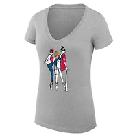 Women's G-III 4Her by Carl Banks Heather Gray St. Louis Cardinals Super-Slim Fit Lightweight Baseball V-Neck T-Shirt