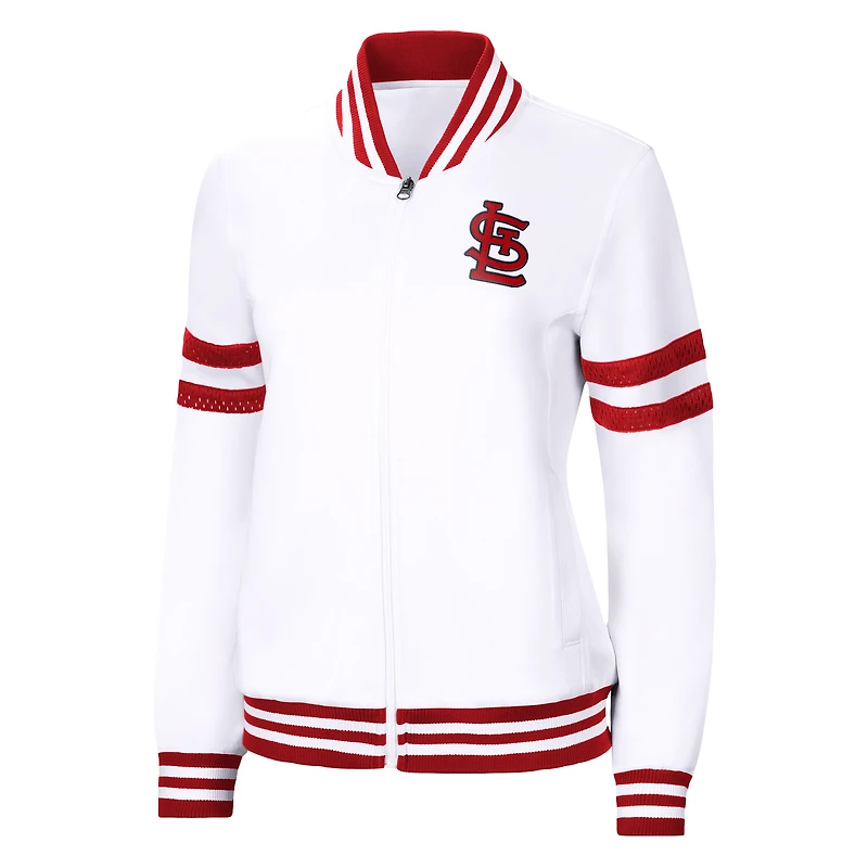 Women's G-III 4Her by Carl Banks White St. Louis Cardinals Pre-Game - Full-Zip Track Jacket