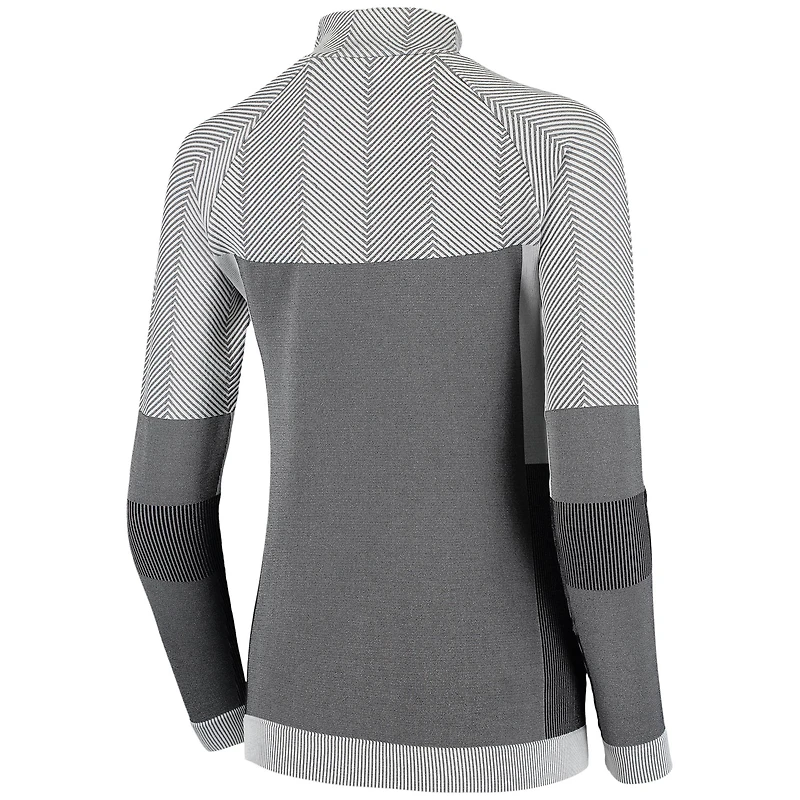 Women's Levelwear Gray St. Louis Cardinals Verse Asymmetrical Raglan Tri-Blend Quarter-Zip Jacket