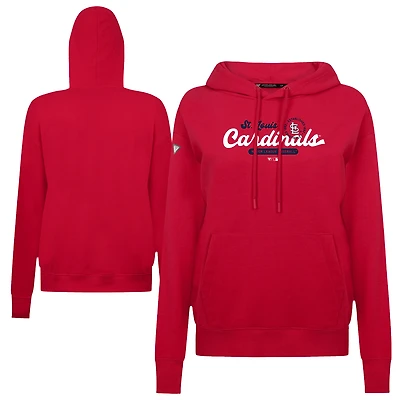 Women's Levelwear Red St. Louis Cardinals Accolade Adorn Monument Pullover Hoodie