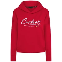 Women's Levelwear Red St. Louis Cardinals Accolade Sweet Express Cropped Tri-Blend Pullover Hoodie