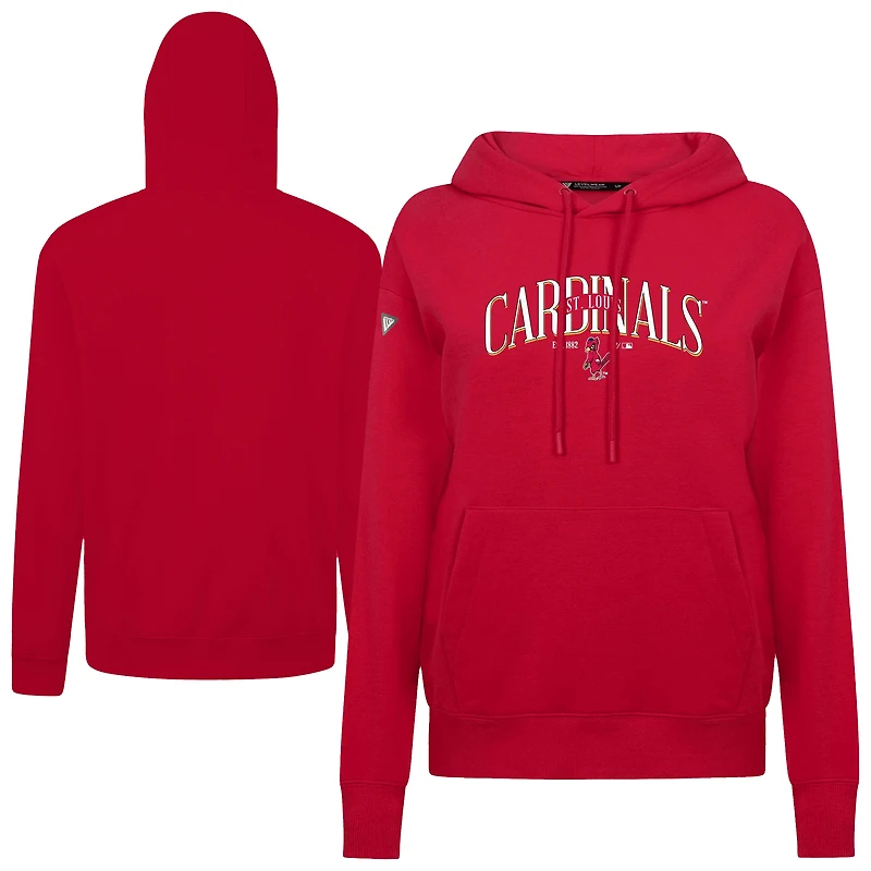 Women's Levelwear Red St. Louis Cardinals  Adorn Throwback Spellout Pullover Hoodie