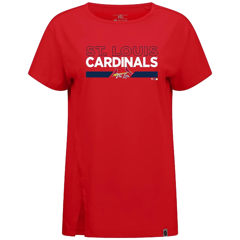 Women's Levelwear  Red St. Louis Cardinals City Connect Influx No Hitter T-Shirt