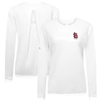 Women's Levelwear White St. Louis Cardinals Sequoia Primary Logo Long Sleeve T-Shirt