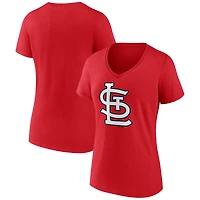 Women's Logo Athletic  Red St. Louis Cardinals Official V-Neck T-Shirt
